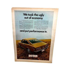 1971 Datsun 1200 Coupe Car Original Print Ad